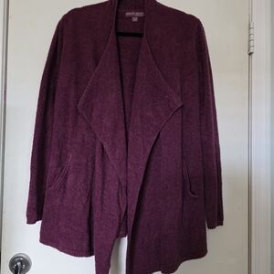 Barefoot Dreams Rich Purple Open Cardigan
